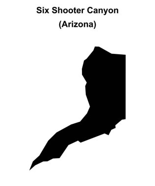 Altı Nişancı Kanyonu (Arizona) boş ana hat haritası