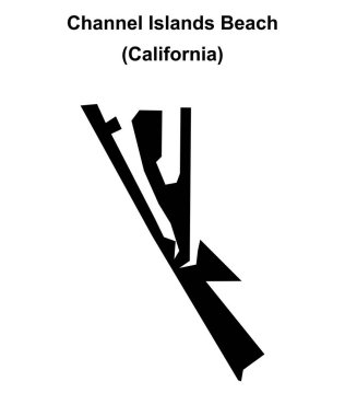 Channel Adaları Plajı (California) boş ana hat haritası