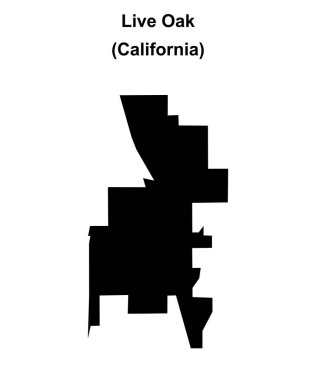 Live Oak (California) blank outline map