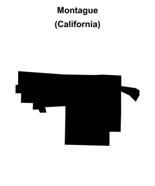 Montague (California) blank outline map clipart