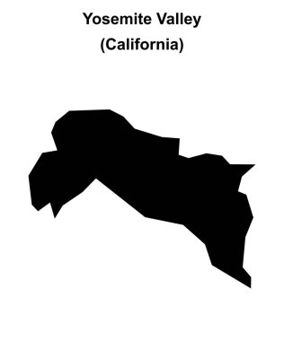 Yosemite Vadisi (California) boş ana hat haritası