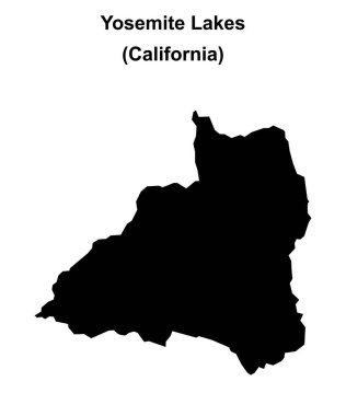 Yosemite Gölleri (California) boş ana hat haritası