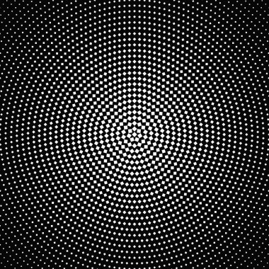 Yuvarlak soyut yarım tonlu monokrom kare arkaplan tasarımı