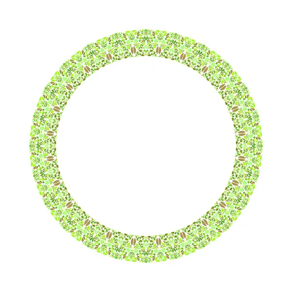 Renkli çiçek kenarı - soyut yuvarlak vektör tasarım ögesi