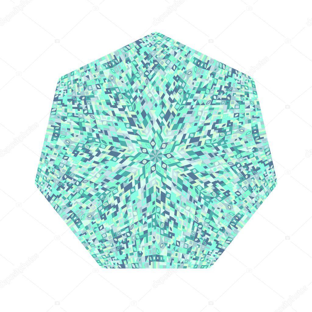 Colorful mosaic heptagon symbol - ornamental heptagonal vector element
