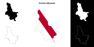 Kushima (Miyazaki) ana hat haritası seti