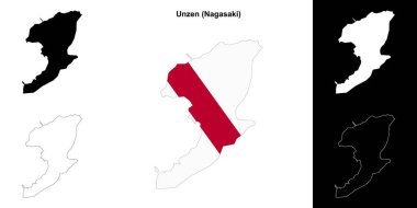 Unzen (Nagasaki) ana hat haritası seti