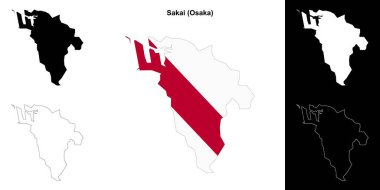 Sakai (Osaka) ana hat haritası seti