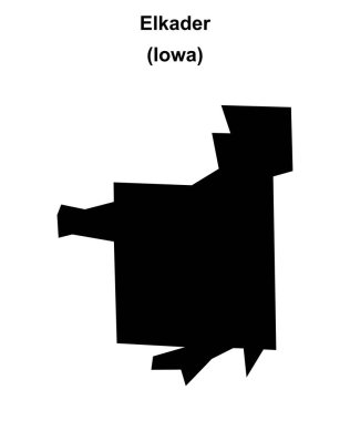 Elkader (Iowa) boş ana hat haritası