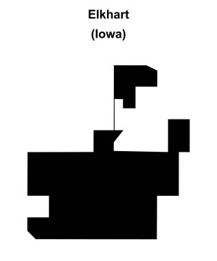 Elkhart (Iowa) boş ana hat haritası
