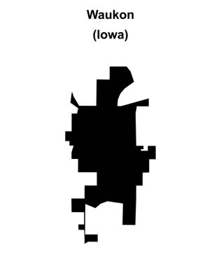 Waukon (Iowa) boş ana hat haritası