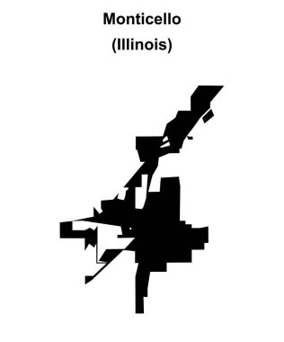 Monticello (Illinois) boş ana hat haritası