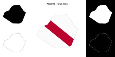 Kitajima (Tokushima) ana hat haritası seti