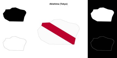 Akishima (Tokyo) ana hat haritası seti