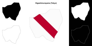 Higashimurayama (Tokyo) ana hat haritası seti