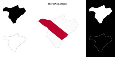 Tsuru (Yamanashi) ana hat haritası seti