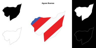 Aguas Buenas belediyesi boş ana hat haritası seti