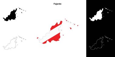 Fajardo belediyesi boş ana hat haritası seti