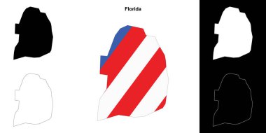 Florida belediyesi boş dış hat haritası seti