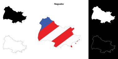Naguabo belediyesi boş ana hat haritası seti