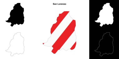 San Lorenzo belediyesi boş dış hat haritası seti