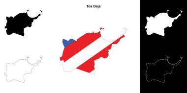 Toa Baja belediyesi boş ana hat haritası seti