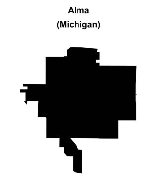 Alma (Michigan) boş ana hat haritası