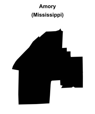 Amory (Mississippi) boş ana hat haritası
