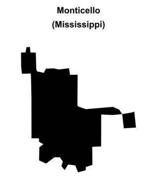 Monticello (Mississippi) boş ana hat haritası