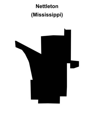 Nettleton (Mississippi) boş ana hat haritası