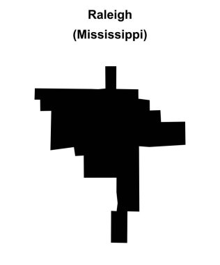 Raleigh (Mississippi) boş ana hat haritası