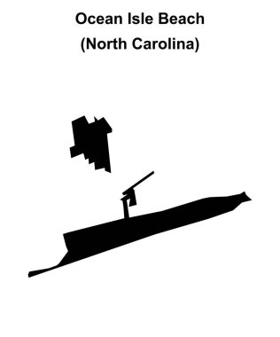 Okyanus Adası Sahili (Kuzey Carolina) boş ana hat haritası