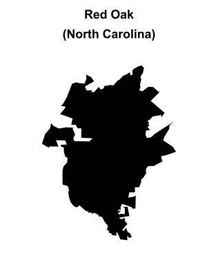 Red Oak (Kuzey Carolina) boş ana hat haritası