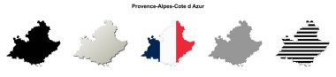 Provence-Alpes-Cote d Azur bölgesi (Fransa) ana hat haritası seti