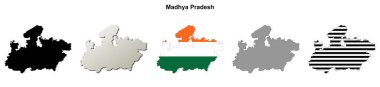Madhya Pradesh devlet boş ana hat haritası seti