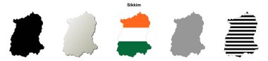 Sikkim durumu boş dış hat haritası seti
