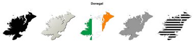Donegal ilçesi boş ana hat haritası seti