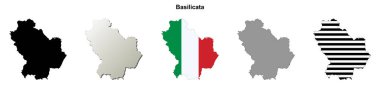 Basilicata bölgesi boş ana hat haritası ayarlandı