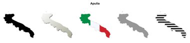 Apulia bölgesi boş çizgi haritası ayarlandı