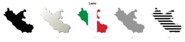 Lazio bölgesi boş çizgi haritası ayarlandı