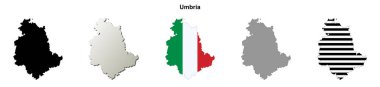 Umbria bölgesi boş çizgi haritası ayarlandı