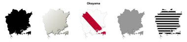 Okayama Valiliği boş ana hat haritası seti