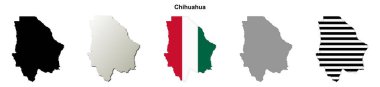 Chihuahua eyaleti boş ana hat haritası seti
