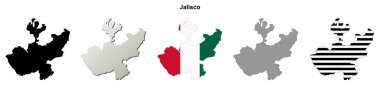 Jalisco durum boş dış hat haritası seti