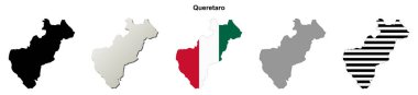 Queretaro durum boş ana hat haritası seti