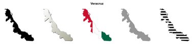 Veracruz durum boş dış hat haritası seti