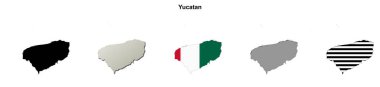 Yucatan durumu boş ana hat haritası seti