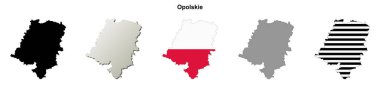 Opolskie eyaleti boş ana hat haritası seti