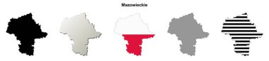 Mazowieckie eyaleti boş ana hat haritası seti