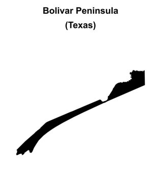 Bolivar Yarımadası (Texas) boş ana hat haritası